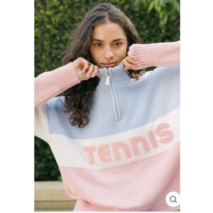 Madison Tennis Colorblock Quarter Zip Sweater Size XS